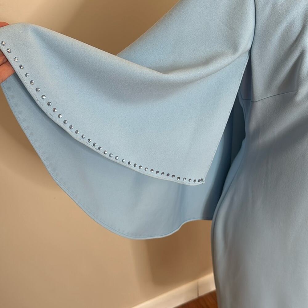 Calvin Klein Women's Cape Sheeth Flutter Sleeve Midi Dress Powder Blue Size 6 - Picture 8 of 11